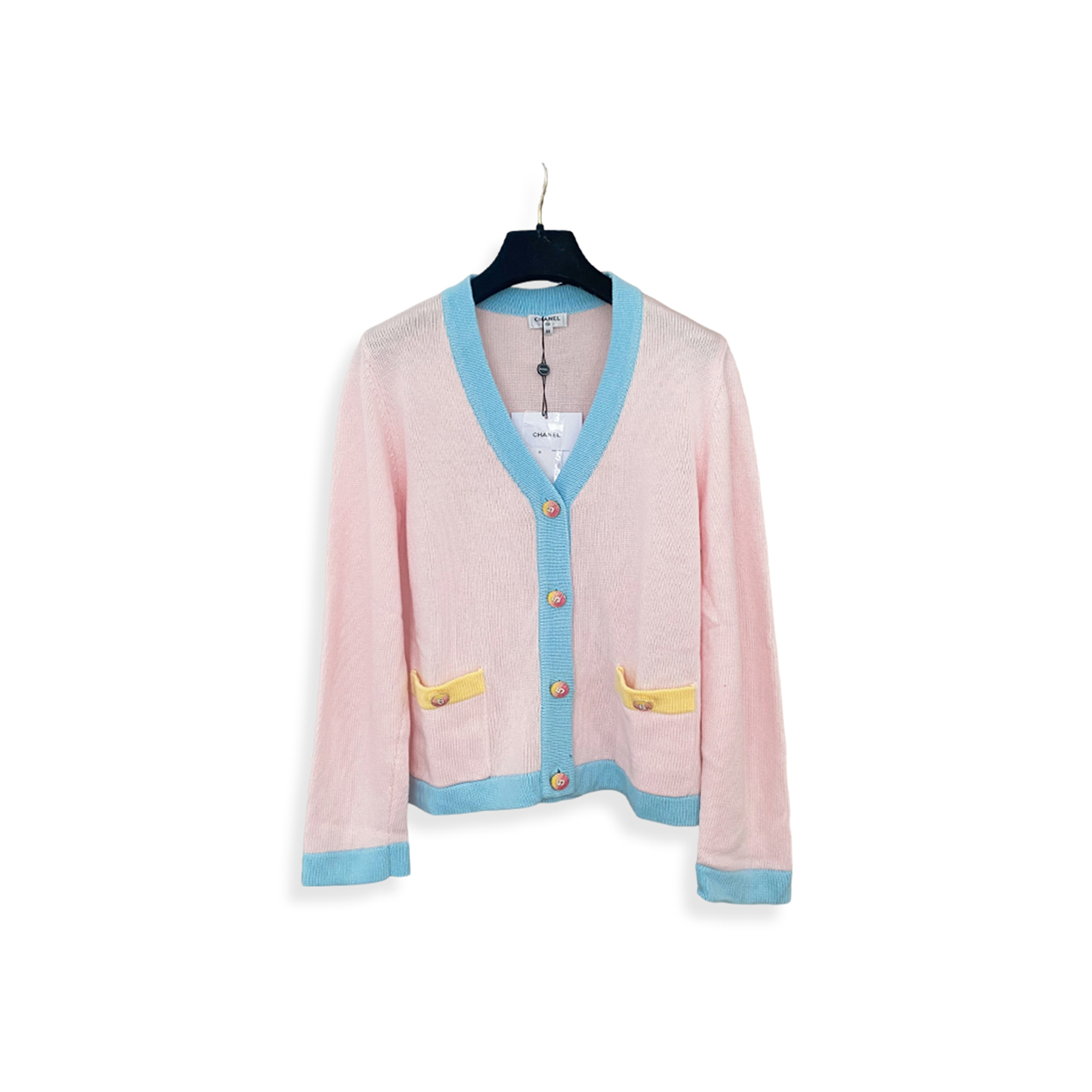 CHANEL V NECK KNIT CARDIGAN WITH DOUBLE POCKETS 